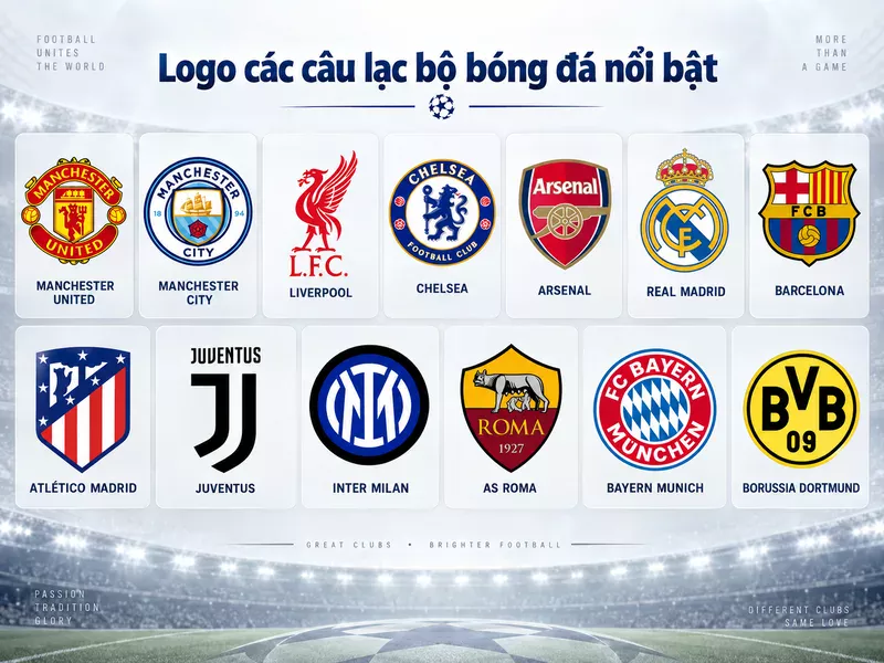 Ghi nhớ logo qua màu sắc, hình dáng và biểu tượng đặc trưng như khẩu pháo Arsenal hay Liver Bird của Liverpool giúp phân biệt các đội nhanh hơn.